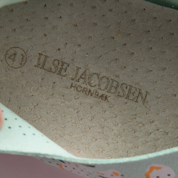 Ilse Jacobsen Tulip Platform Shoes Abstract Floral Flats Slip On Green White 41 - Picture 7 of 8